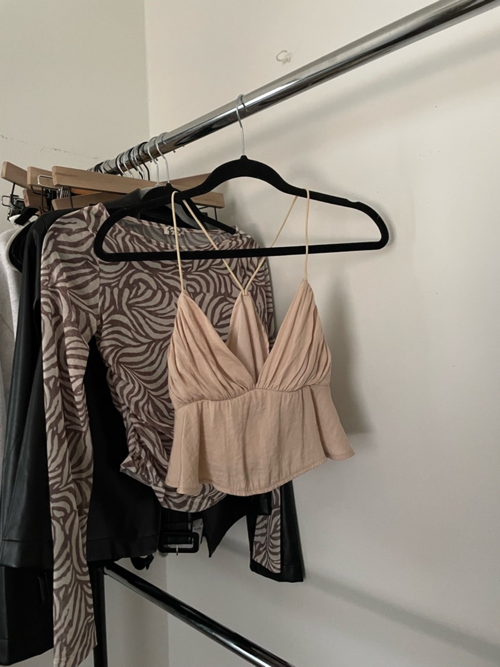 3/$15 Women's Beige Spaghetti Strap Cami Top